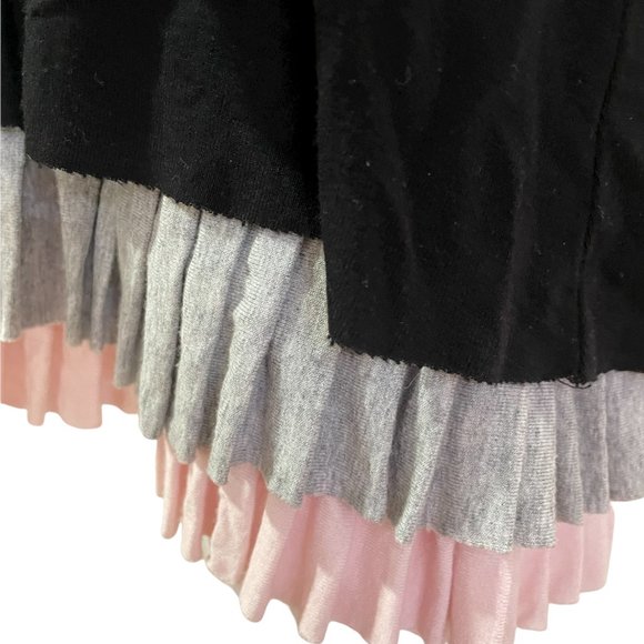 Black T-Shirt Tank Dress with Gray and Pink Ruffle Size S - Picture 2 of 6